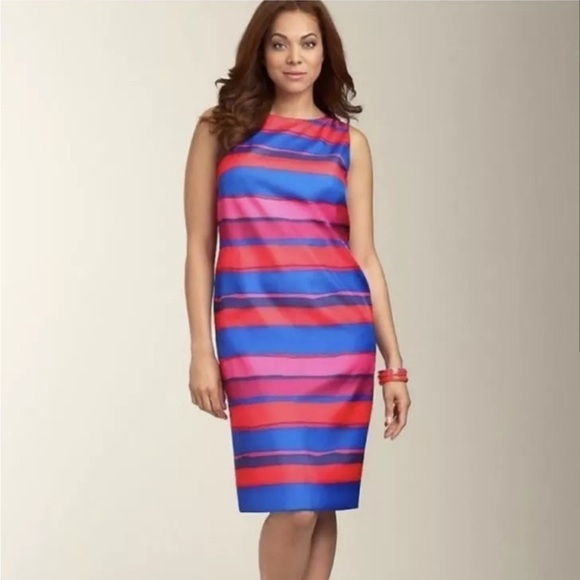 Talbots Striped Tafetta Sheath Dress - Picture 2 of 9